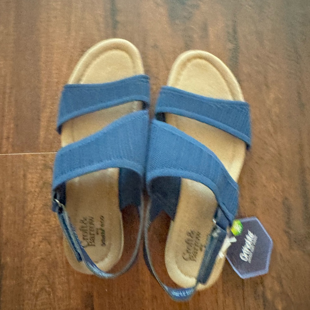 NWT Croft & Barrow Navy Blue Comfort Sandals - Picture 3 of 8
